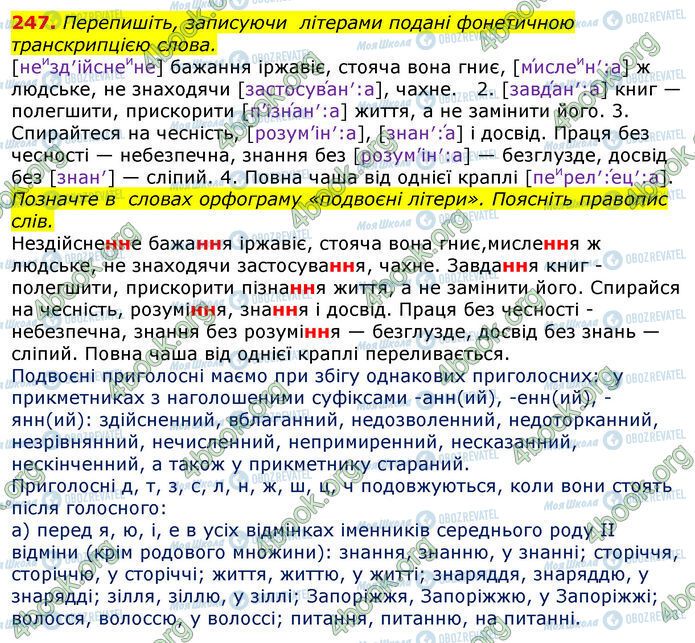ГДЗ Укр мова 10 класс страница 247
